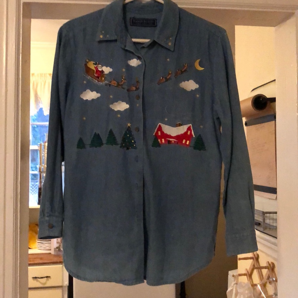 Christmas denim shirt
